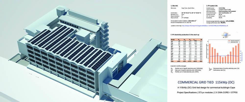 Commercial Grid-tied Design 115kWp (DC)